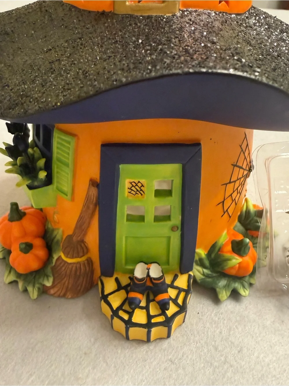 PartyLite Halloween Pumpkin Witch Hat House Tea light Candle Holder Retired